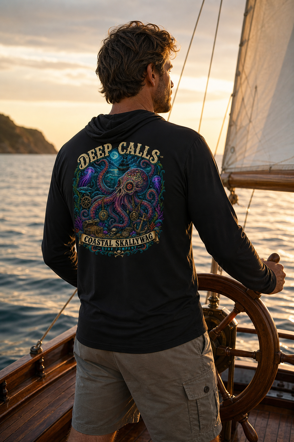 Deep Calls™️Long Sleeve Hooded T-shirt