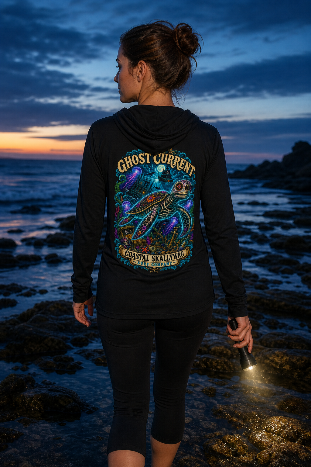 Ghost Current™️Long Sleeve Hooded T-shirt