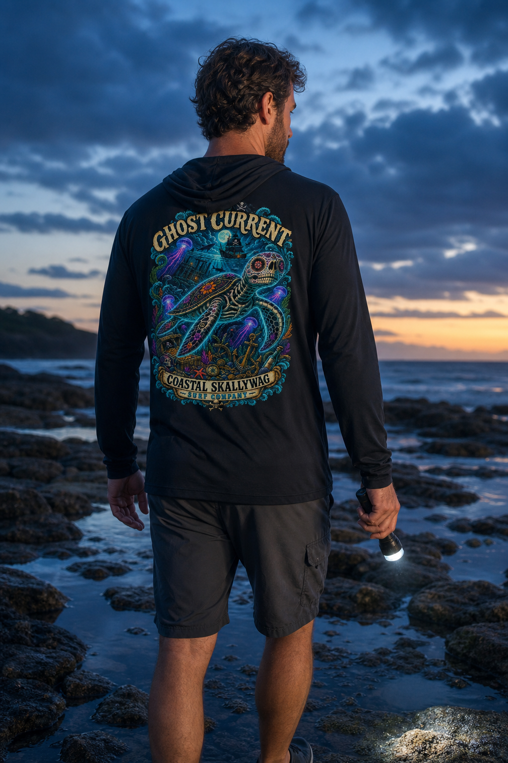 Ghost Current™️Long Sleeve Hooded T-shirt