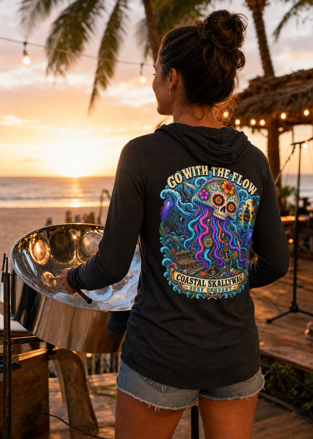 Go With The Flow™️Long Sleeve Hooded T-shirt