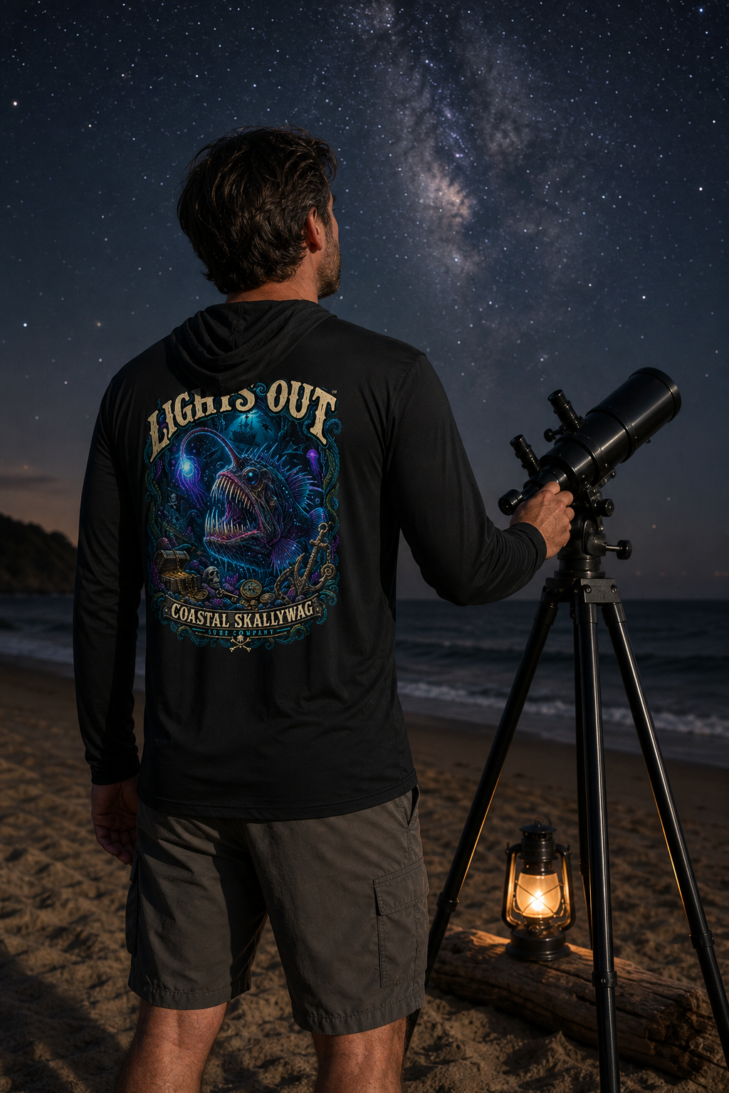 Lights Out™️Long Sleeve Hooded T-shirt
