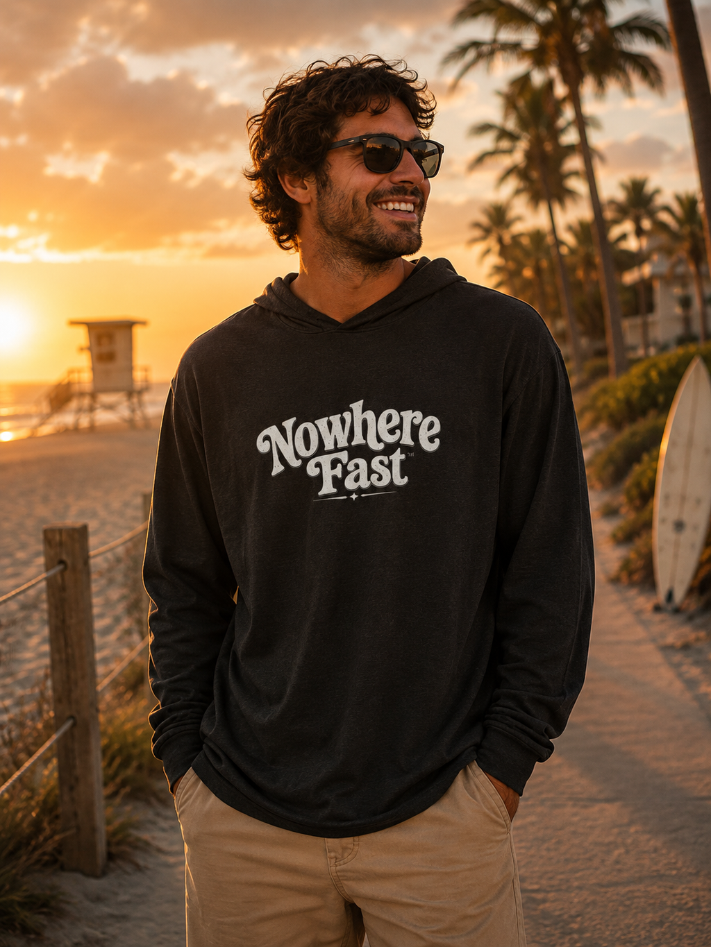 Basically Nowhere™ Long Sleeve Hooded T-Shirt