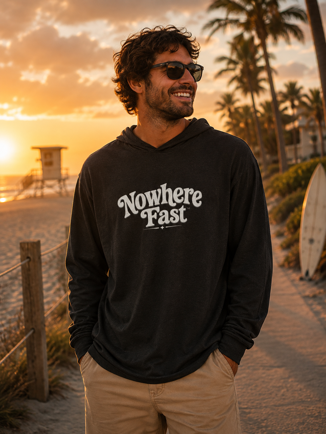 Basically Nowhere™ Long Sleeve Hooded T-Shirt