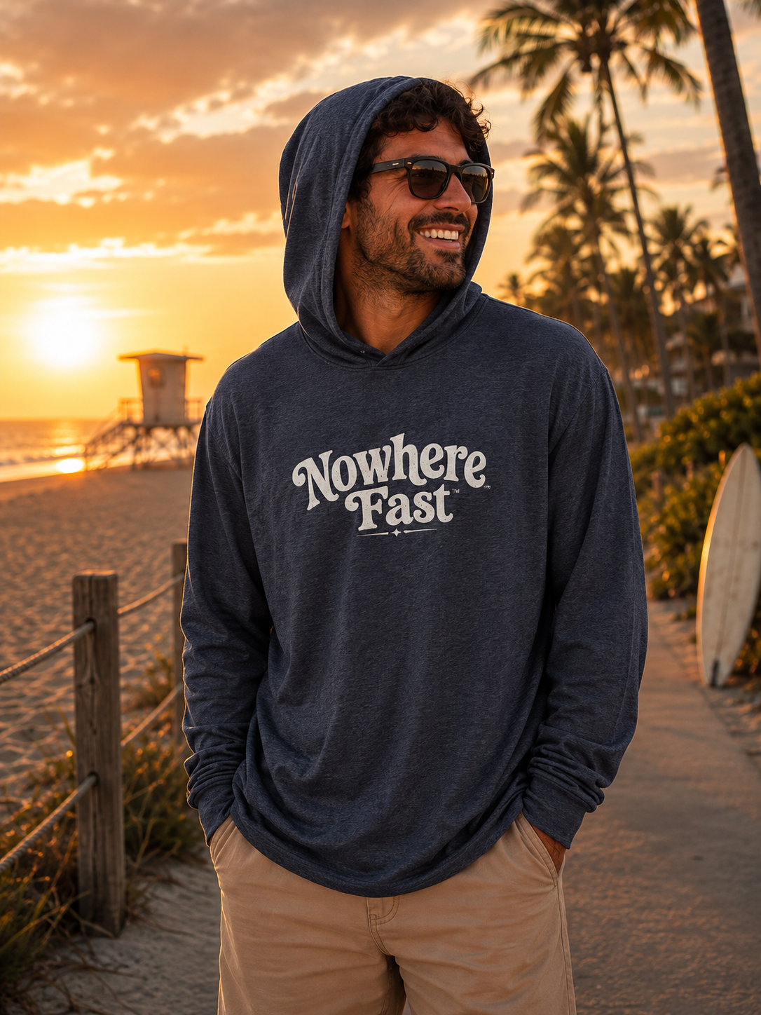 Basically Nowhere™ Long Sleeve Hooded T-Shirt