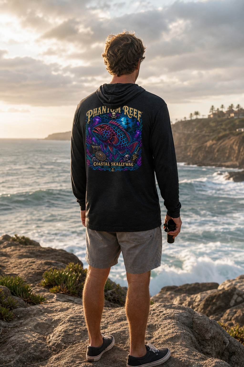 Phantom Reef™️Long Sleeve Hooded T-Shirt